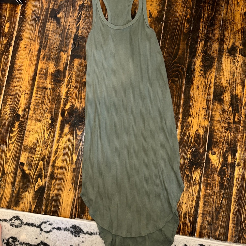 Aerie High Low Olive Dress